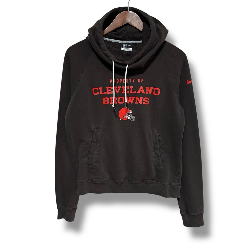 Nike Women's Cleveland Browns Cowl‎ Neck Hoodie Size Medium 21 x 24